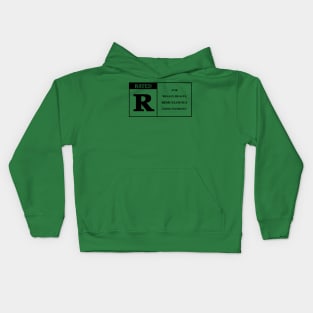 Rated R clear BLACK Kids Hoodie